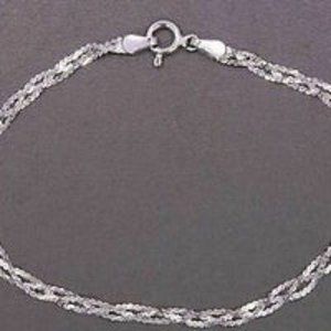 Italian Silver Necklace and 2 Bracelets